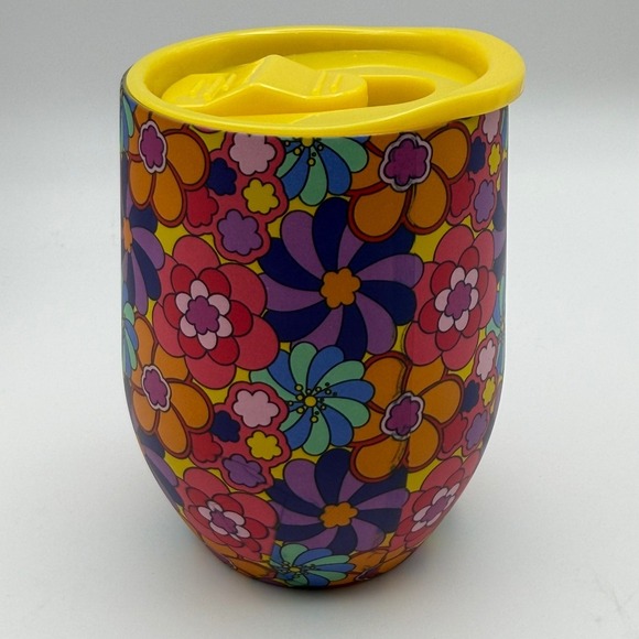 Wine Tumbler Floral Benefit Cosmetics San Francisco 2022 Branded Retro New - Picture 15 of 16